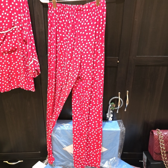 Anna-Kay  Petti Pois Silk-blend 2 Piece Sleep Set Made In France Size:Medium - Picture 4 of 6